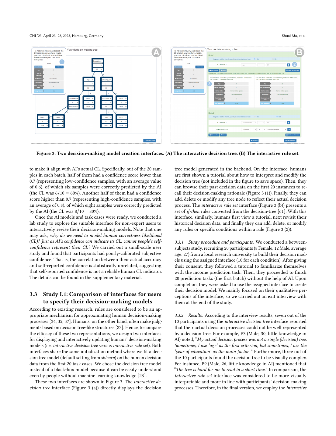 Interactive decision tree and rule-set editors from the CHI 2023 study