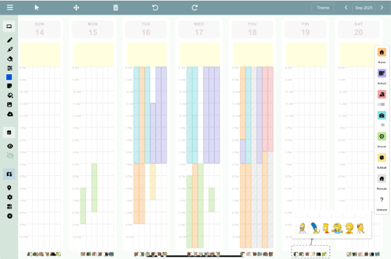 FamilyCanvas location awareness layer showing family members across the week