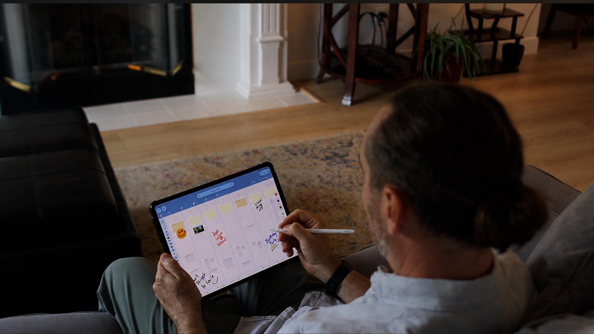 FamilyCanvas in use on a shared household display during an in-home study