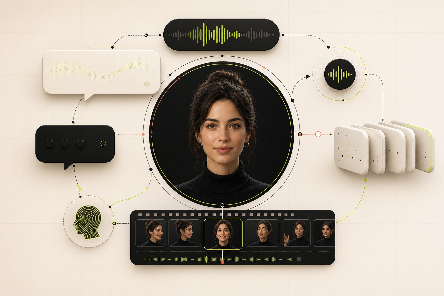 Multimodal AI agent connecting conversation, voice, memory, persona, and video